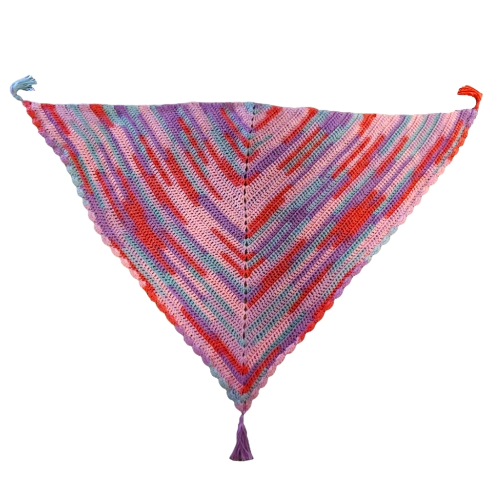 Hand-made Crochet Shawl with Tassels